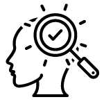 magnifying glass on brain icon