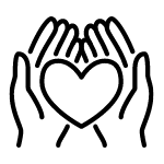 hands holding heart - icon